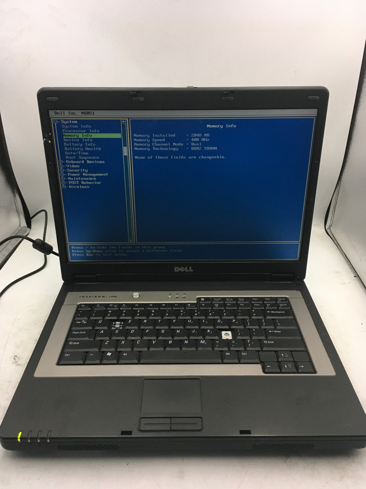 DELL INSPIRON 1300 - BOOTS TO BIOS - INTEL CELERON M - 2GB RAM - READ DESC - BB