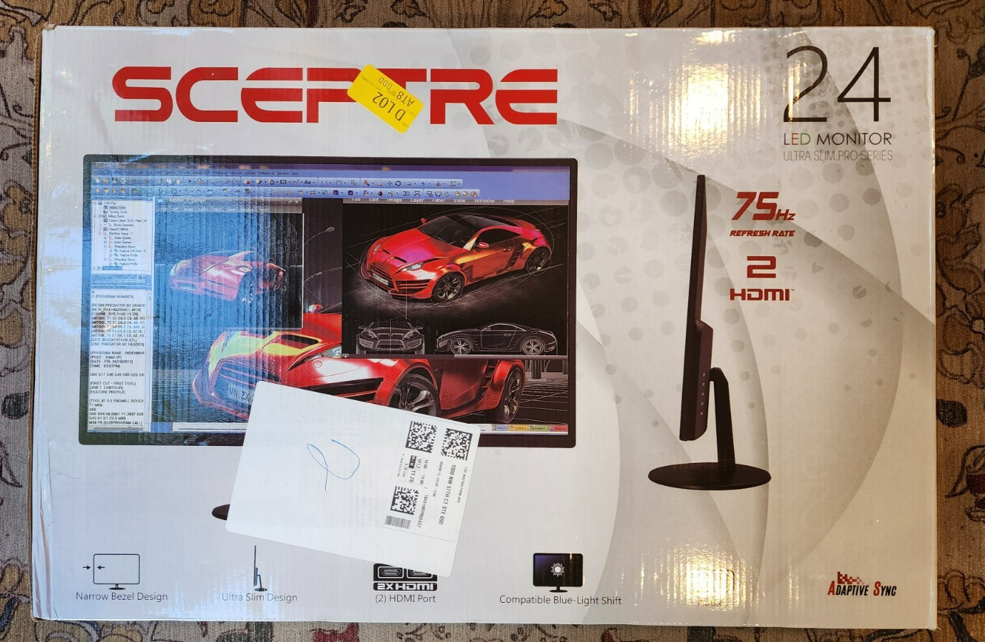 Sceptre E248W-19203RT 24" Ultra Thin 75Hz 1080p LED Monitor 2x HDMI VGA A-Sync