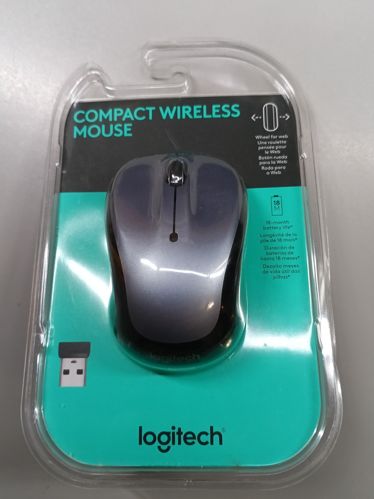 Logitech M325 Compact Wireless Mouse 910-005691 Silver NIP Brand New 