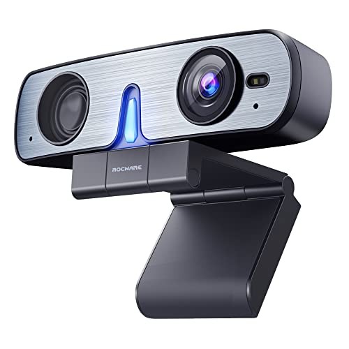  RC08 2K Webcam with Speaker, Webcam for PC, HD Web RC08 Webcam with Speaker