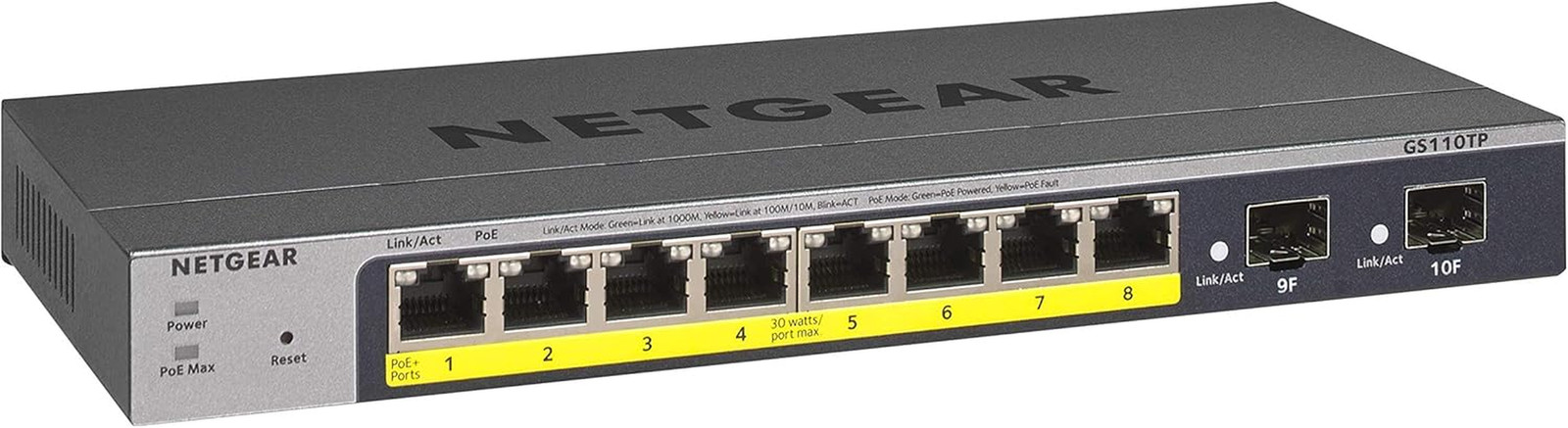10-Port Poe Gigabit Ethernet Smart Switch (GS110TP) - Managed, with 8 X Poe+ @ 5