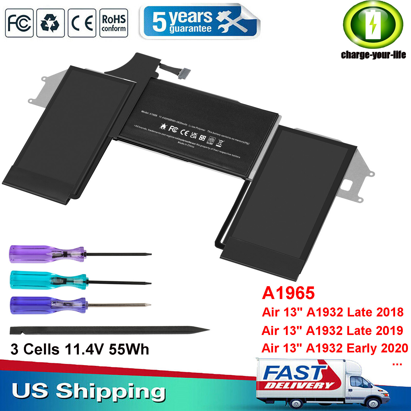 A1965 A2179 A1932 Battery for Apple MacBook Air 13" Retina Early 2020 2018 2019