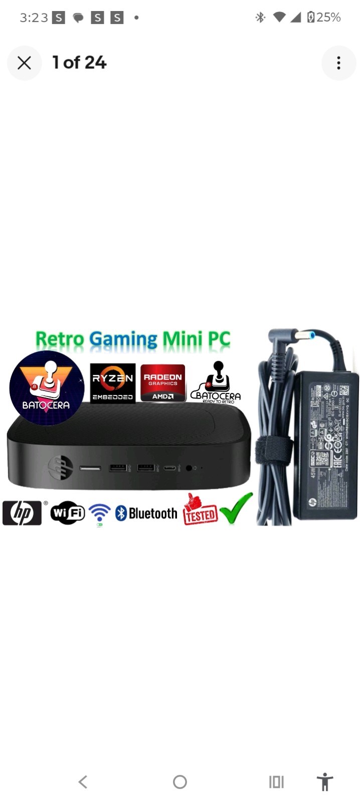 HP t640 Thin Client Mini PC Ryzen Embedded Wired-Ethernet Wi-Fi USB 3.0/2.0