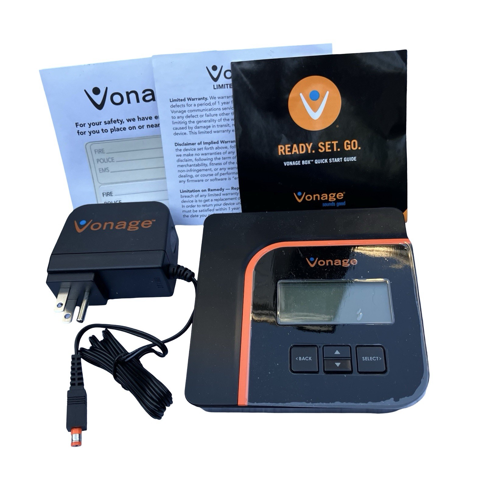 OEM Vonage VDV21-VD V-Portal Digital VOIP Phone Power Adapter Manual & Inserts