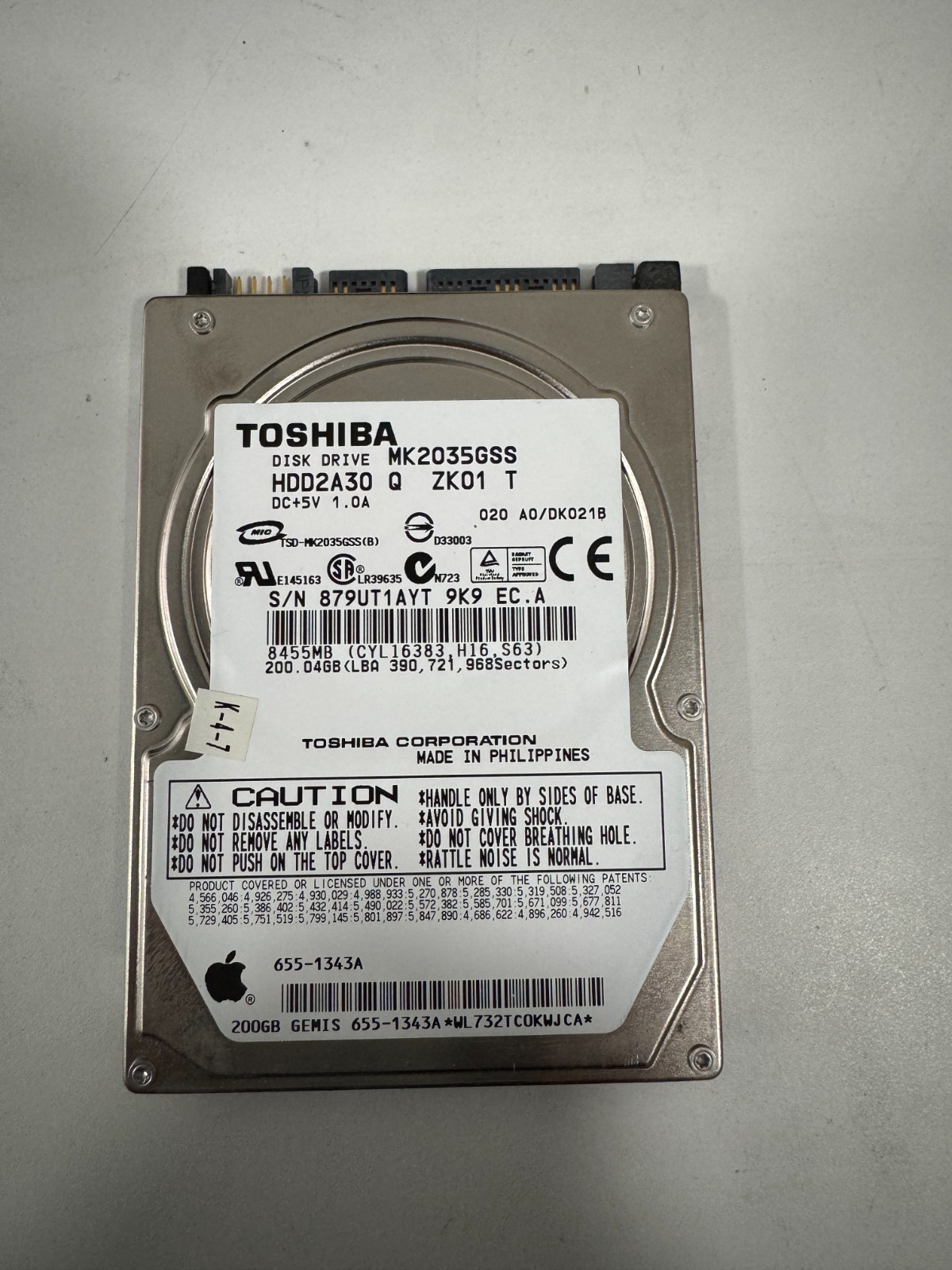 Toshiba MK2035GSS 200GB SATA HDD Laptop 2.5" Tested Wiped HDD2A30 Hard Drive