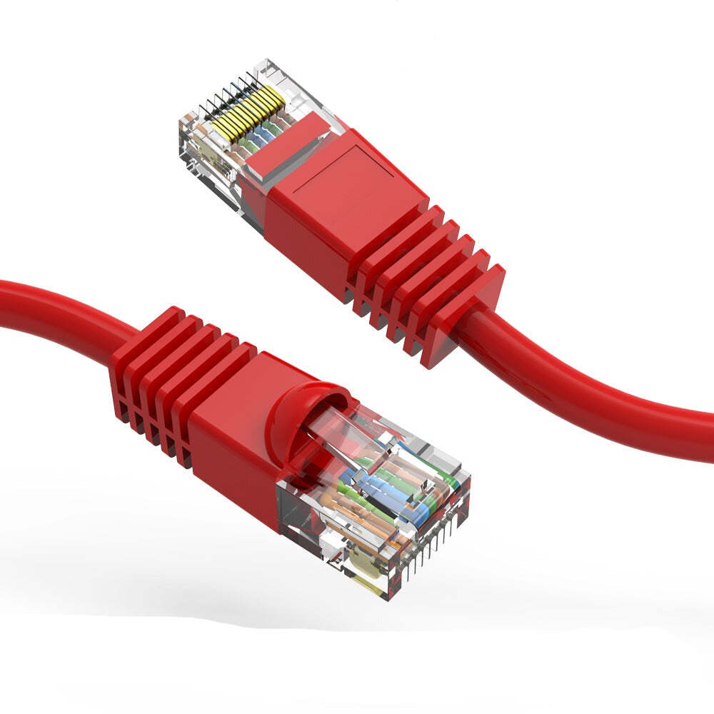 2Ft CAT6 UTP Ethernet Network Booted Cable Red
