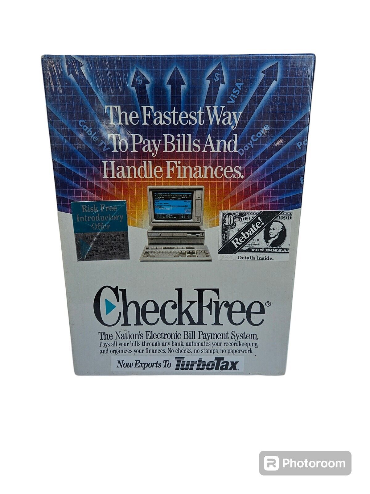 Vintage IBM DOS Computer Software 1991 CHECKFREE Banking Bookkeeping TurboTax