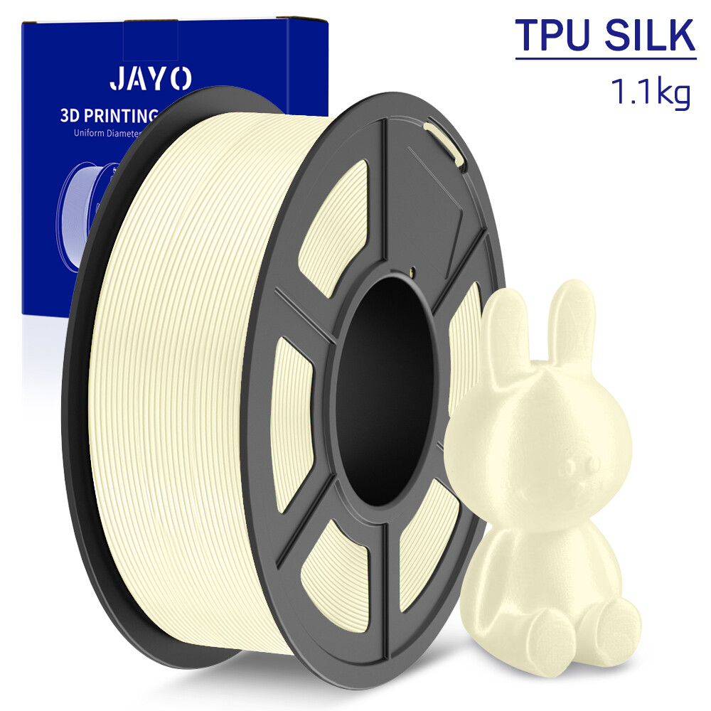 JAYO 1.1KG TPU SILK 98A Cream White 1.75mm Filament Flexible 3D Printer Shiny