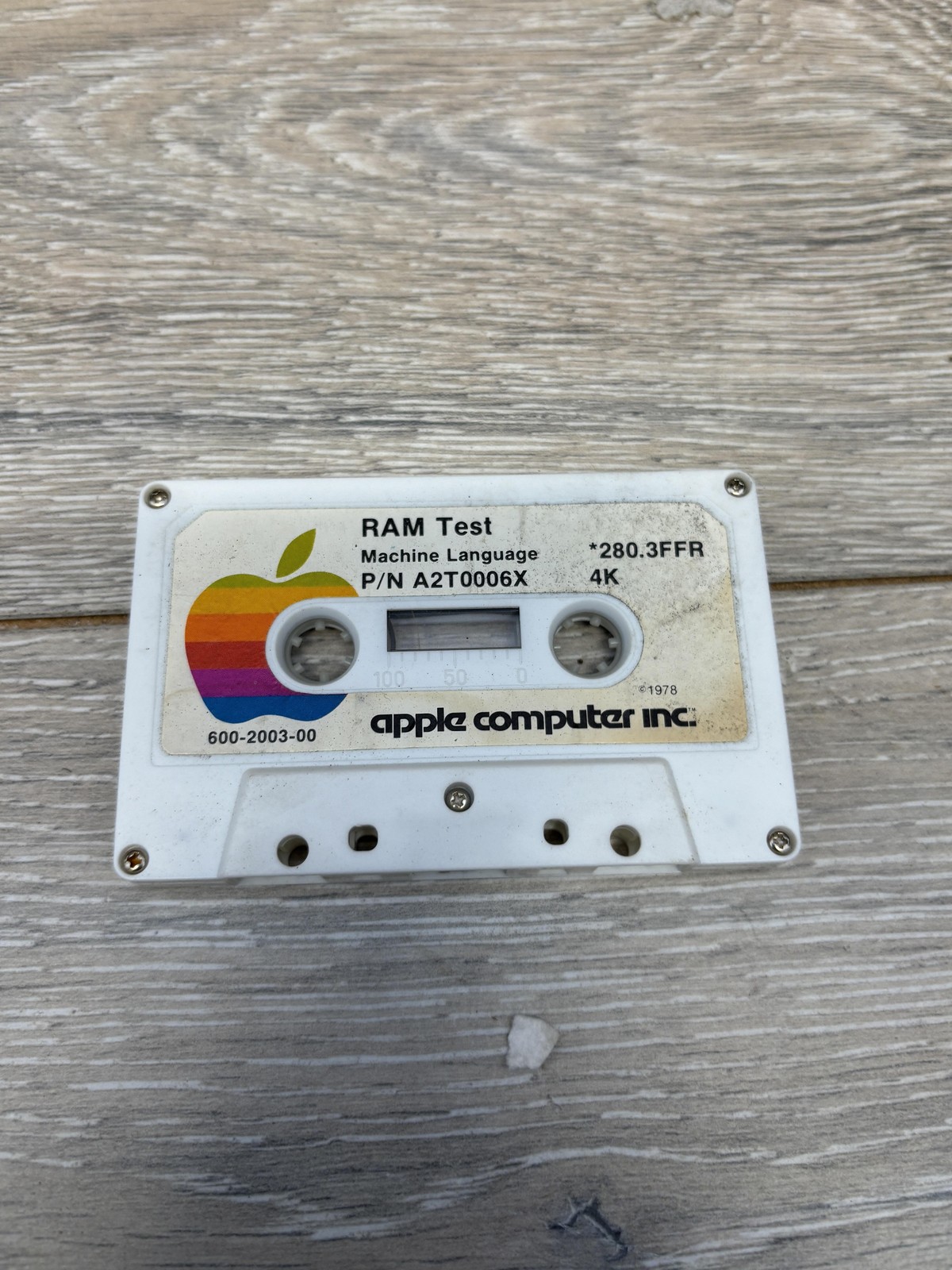 Vintage 1978 Apple Computer RAM Test Cassette Tape A2T0006X 4K Machine Language