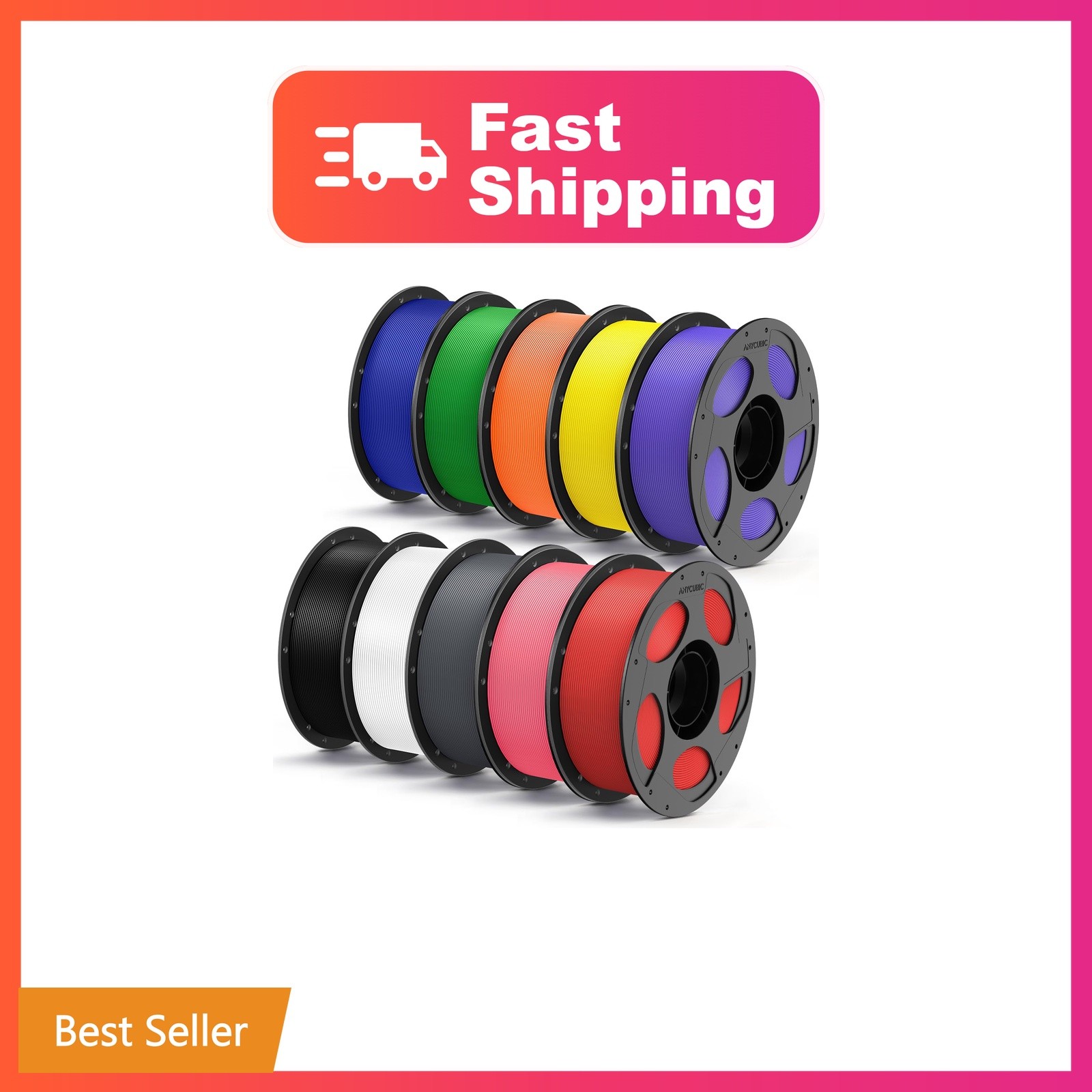 ANYCUBIC PLA Plus (PLA+), 3D Printer Filament 1.75mm Bundle, High Toughness, ...