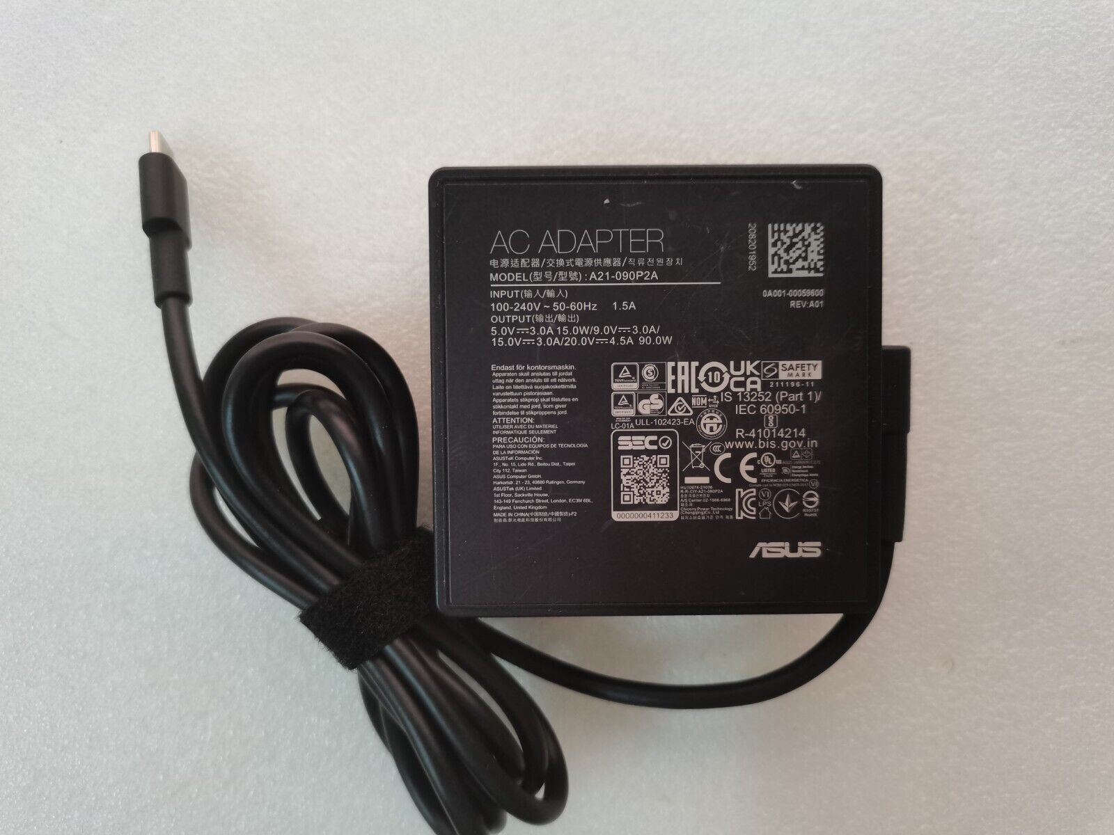 Original 20V 4.5A 90W A21-090P2A For AUS VivoBook S 14x S5402Z USB-C AC Adapter
