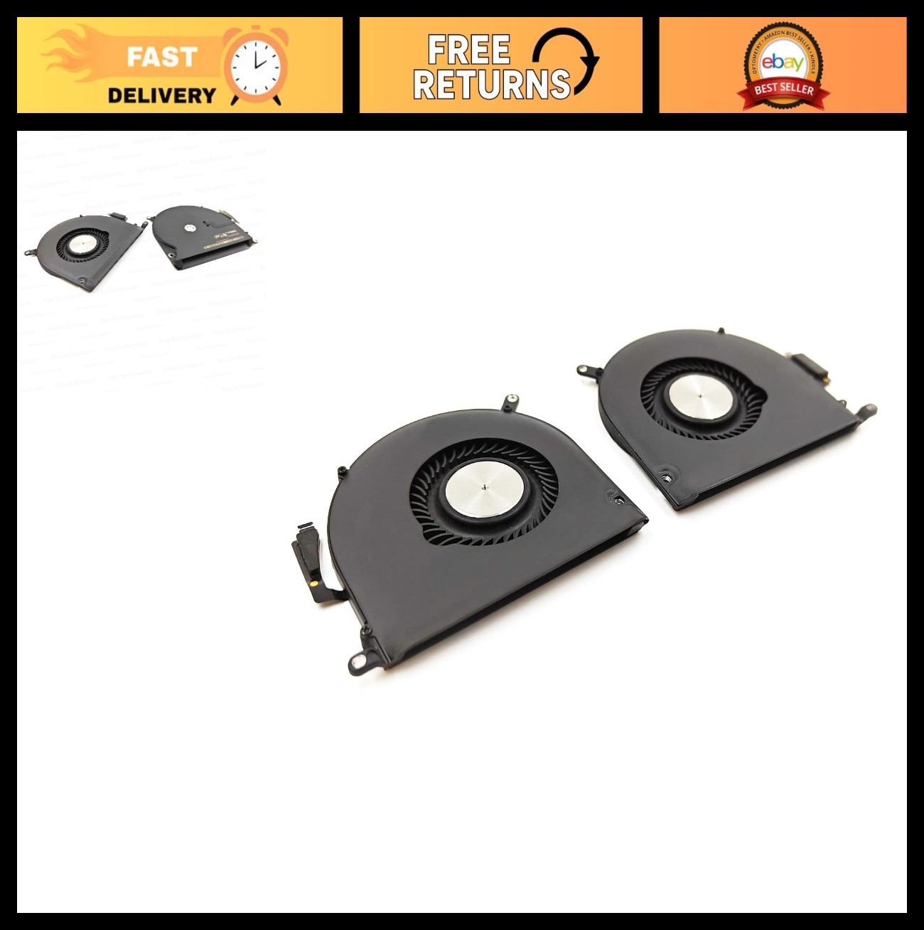 CPU Cooling Fans for MacBook Pro 15" A1398 (2013-2015) - Left & Right Replacemen
