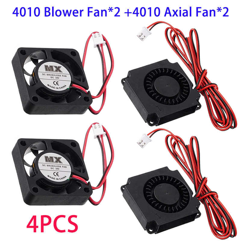 4PCS CREALITY Ender 3 4010 Blower Fan and 4010 Axial Fan DC 24V Extruder fans