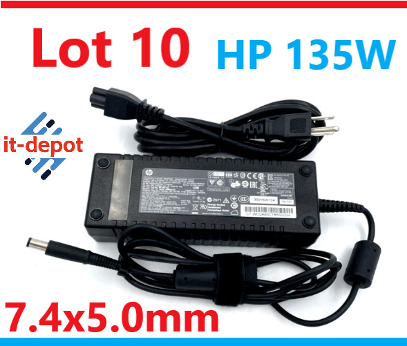 LOT 10 OEM HP 19.5V 6.9A 135W 7.4mm AC Adapter 648964-001 647982-001 482133-001