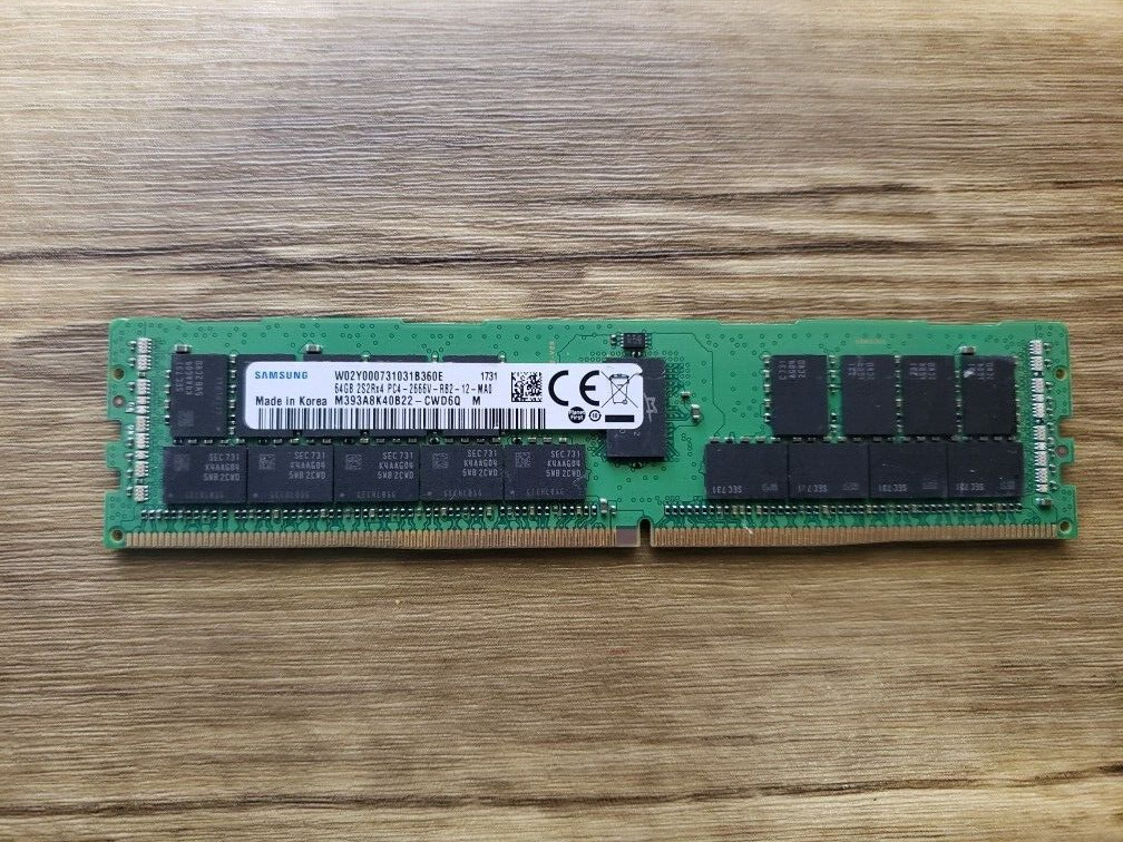 SAMSUNG 64GB 2SRx4 PC4-2666V-RB2 DDR4 ECC SERVER RAM M393A8K40B22-CWD6Q M