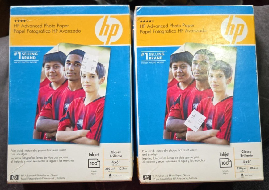 Hewlett Packard Q6638A Lot of Two 4x6 Glossy Advanced Photo Paper - Vintage NIB