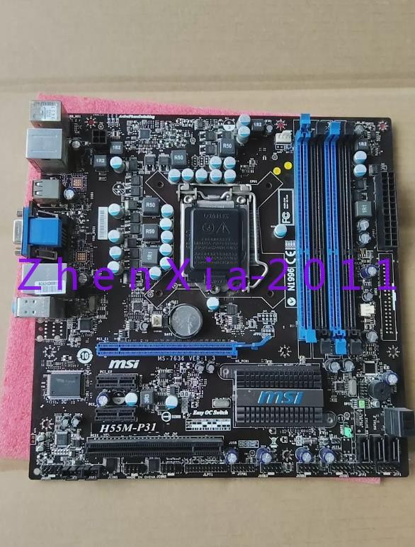 1pc used MSI motherboard H55M-P31