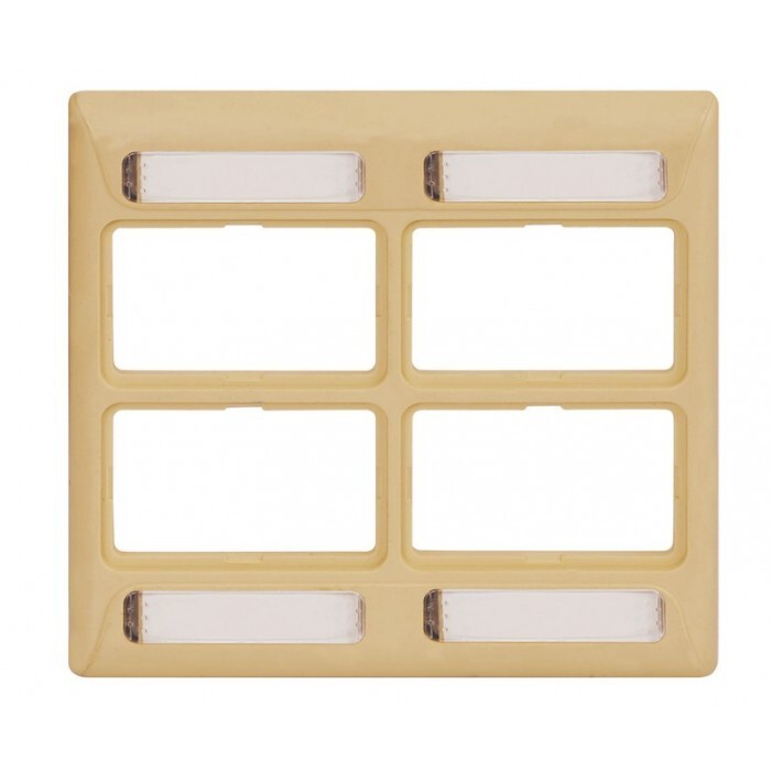(5) pack ICC IC108FD4IV 4-Port Double Gang Elite Faceplate Ivory