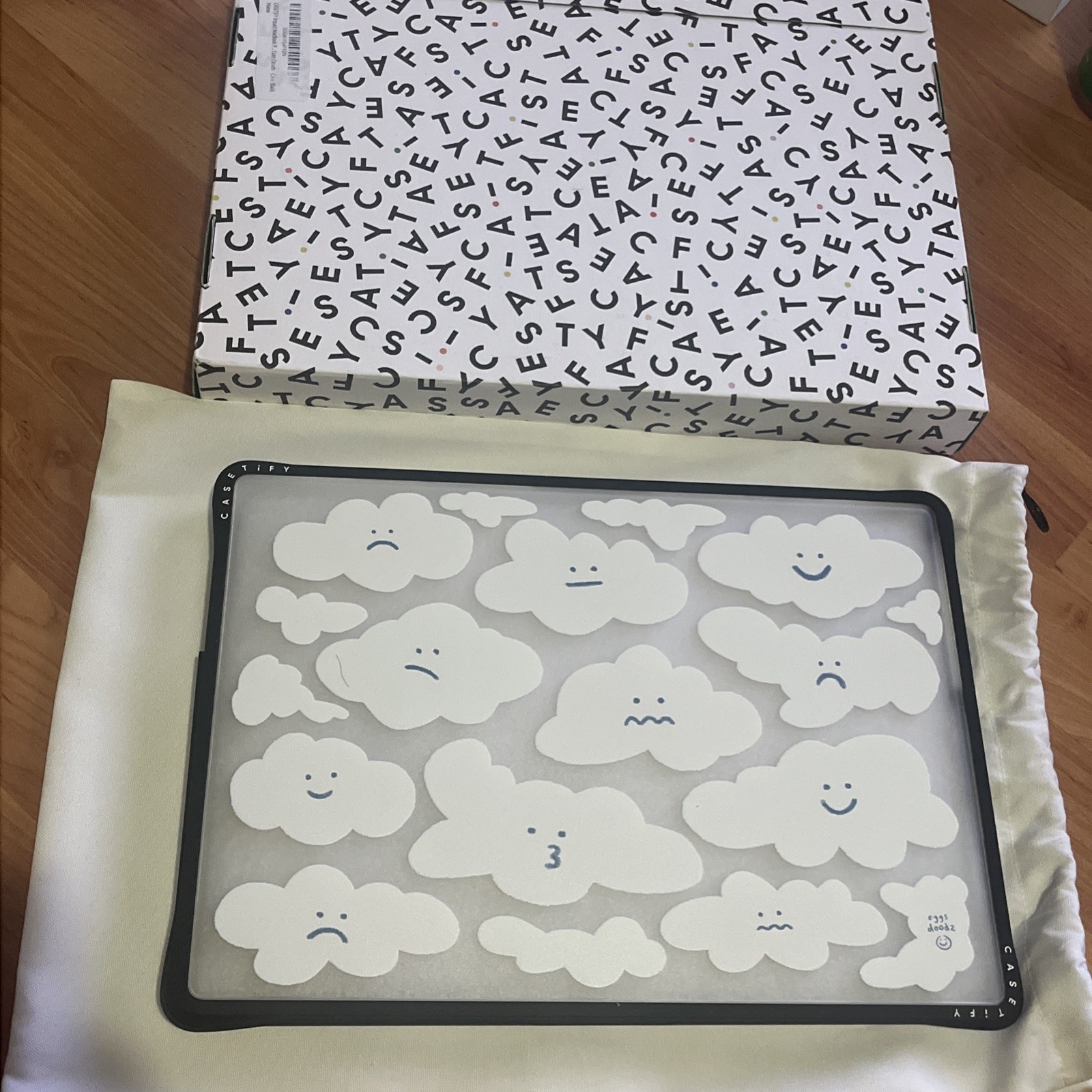 CASETiFY MacBook Impact Laptop Case 14-inch (M1 - M5) Cute Clouds Clear Black