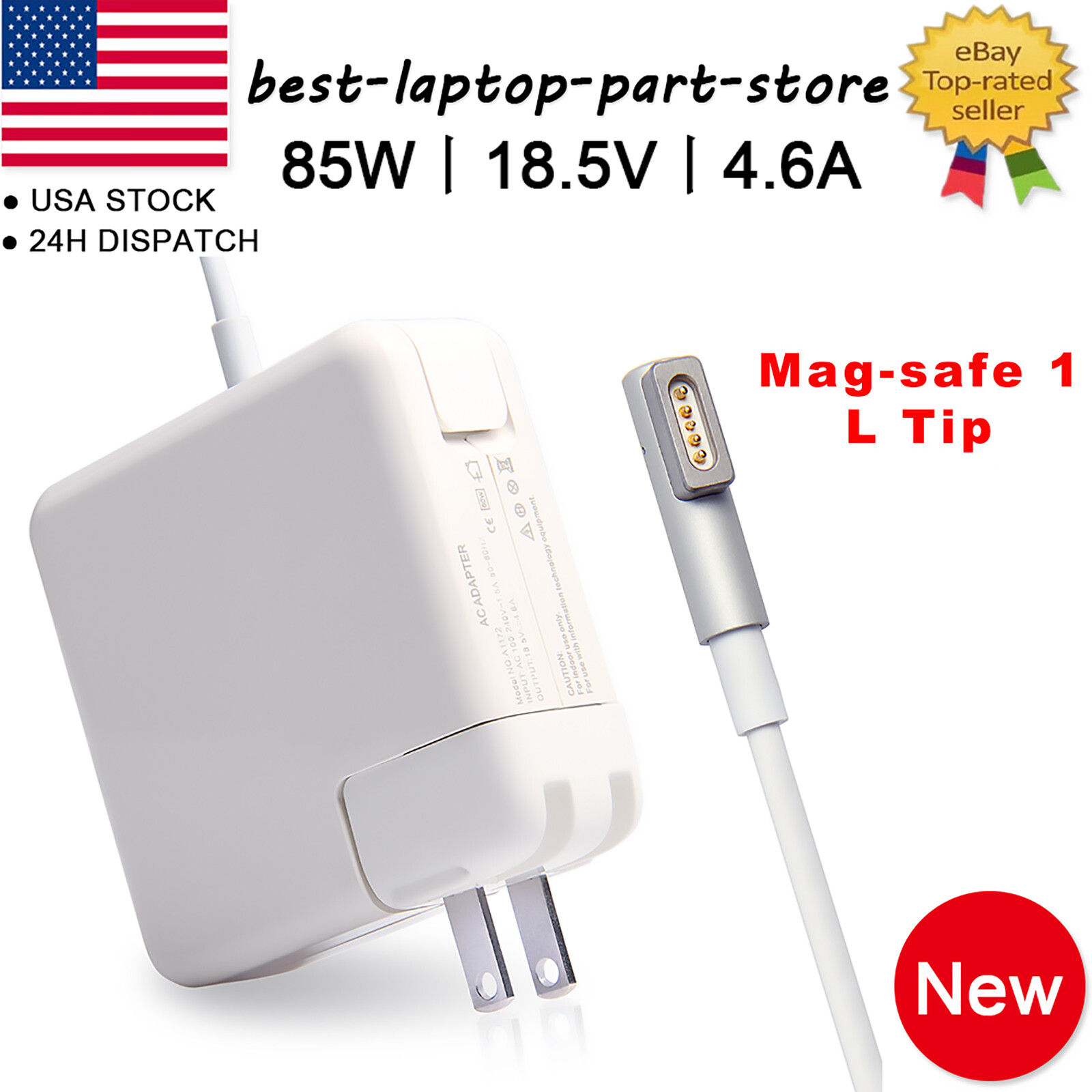 85W L-tip Mag--safe 1 Power Charger for Apple MacBook Pro 15" 17" 2008-2011 2012