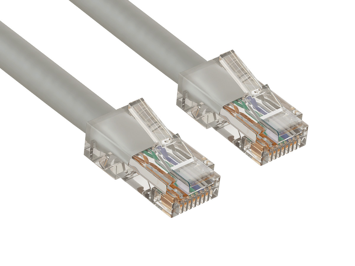 5ft Cat5e UTP Non-Booted Ethernet Network Patch Cable 24AWG Bare Copper, Gray