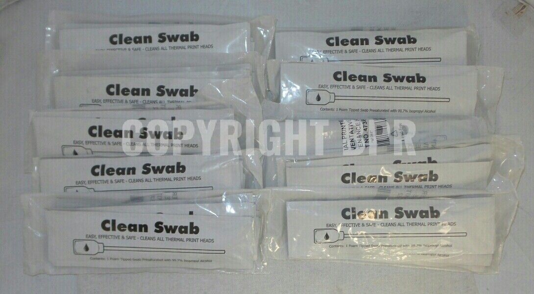 Lot of 10 Zebra 6 Cleaning Swabs Thermal Printer Kit P/N: 47362