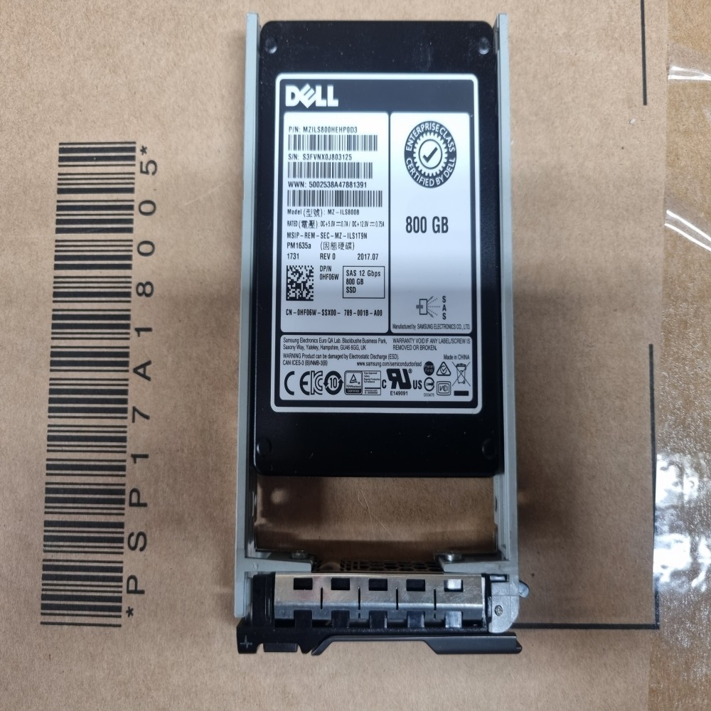 Dell 0HF06W HF06W 800GB 2.5" SAS 12G SSD