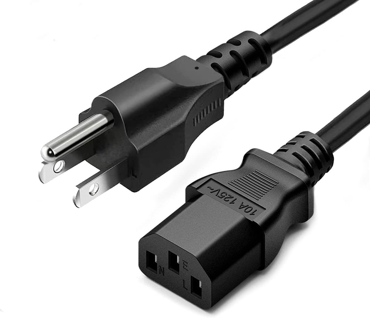 20Ft 3 Prong Computer Power Cord |125V| Standard Replacement AC Electric Cable f