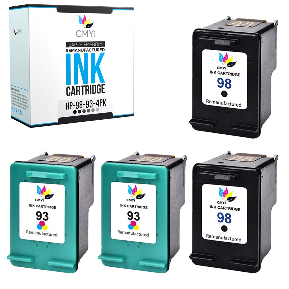 CMYi 4PK Compatible 98 93 Combo Pack for HP PhotoSmart C4193 C4194 C4100 C4110
