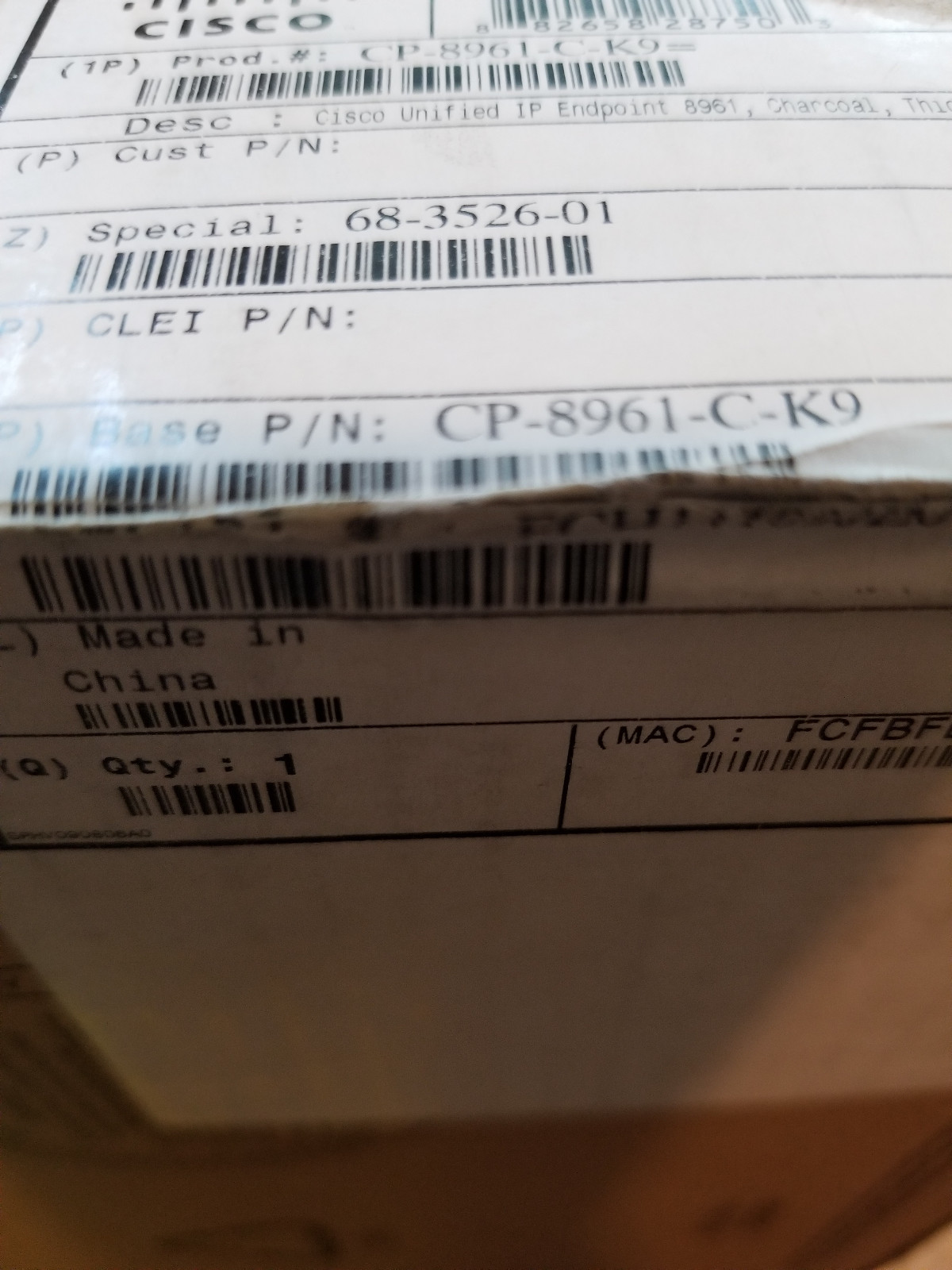 CISCO  CP-8961-C-K9 Unified IP Phone 8961(New Sealed)