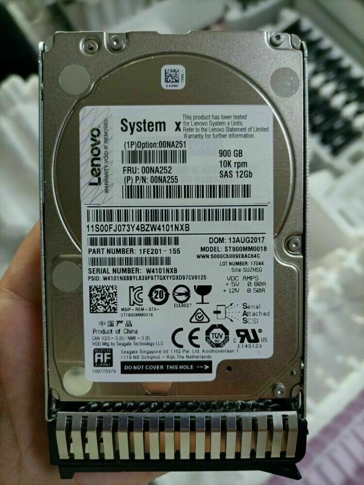 FOR FIT IBM/LENOVO 00NA252 00NA251 00NA255 900GB 10K 12Gbps G3HS 2.5" SAS HDD