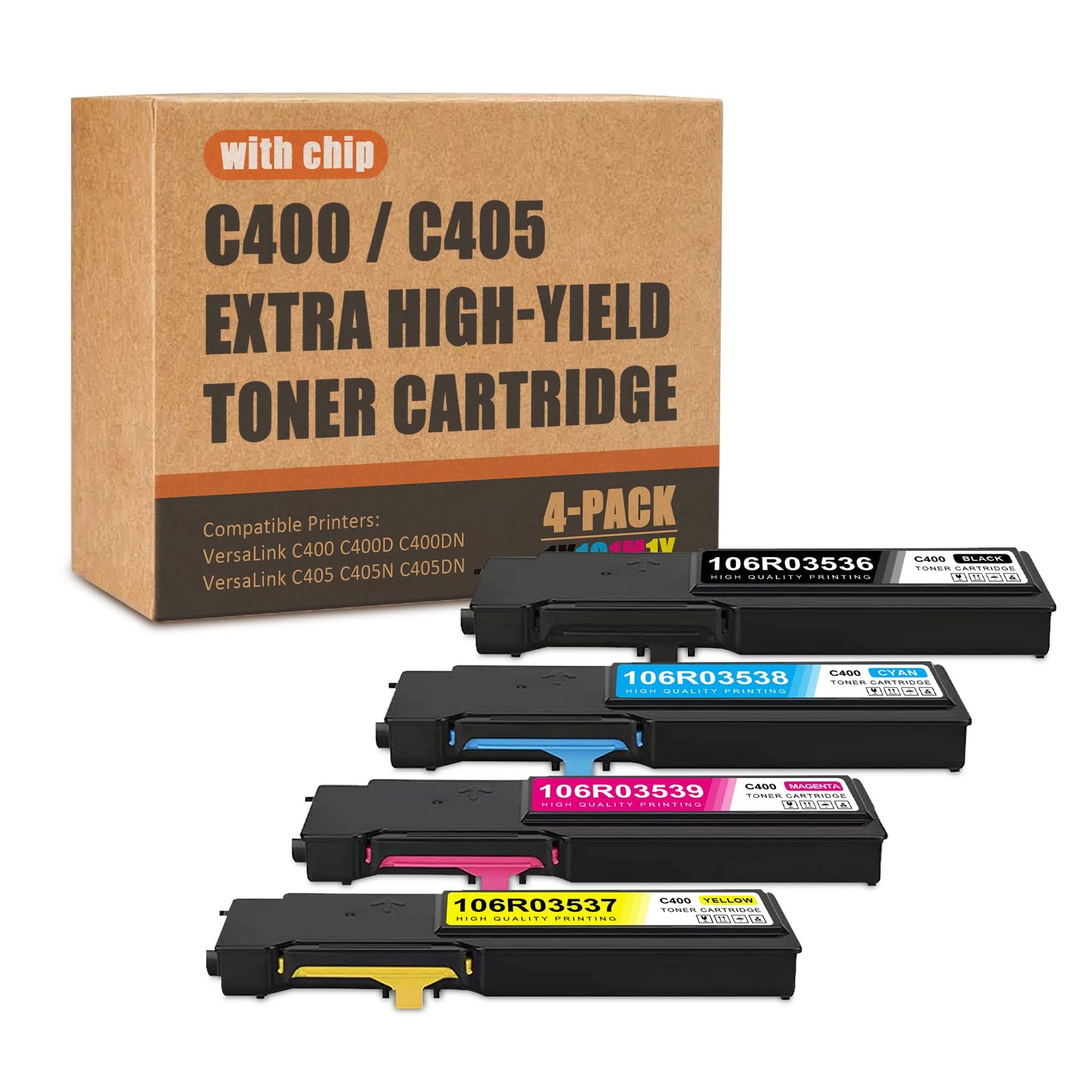 VersaLink C400 C405 Extra High Capacity Toner Cartridge 4-Pack Replacement for