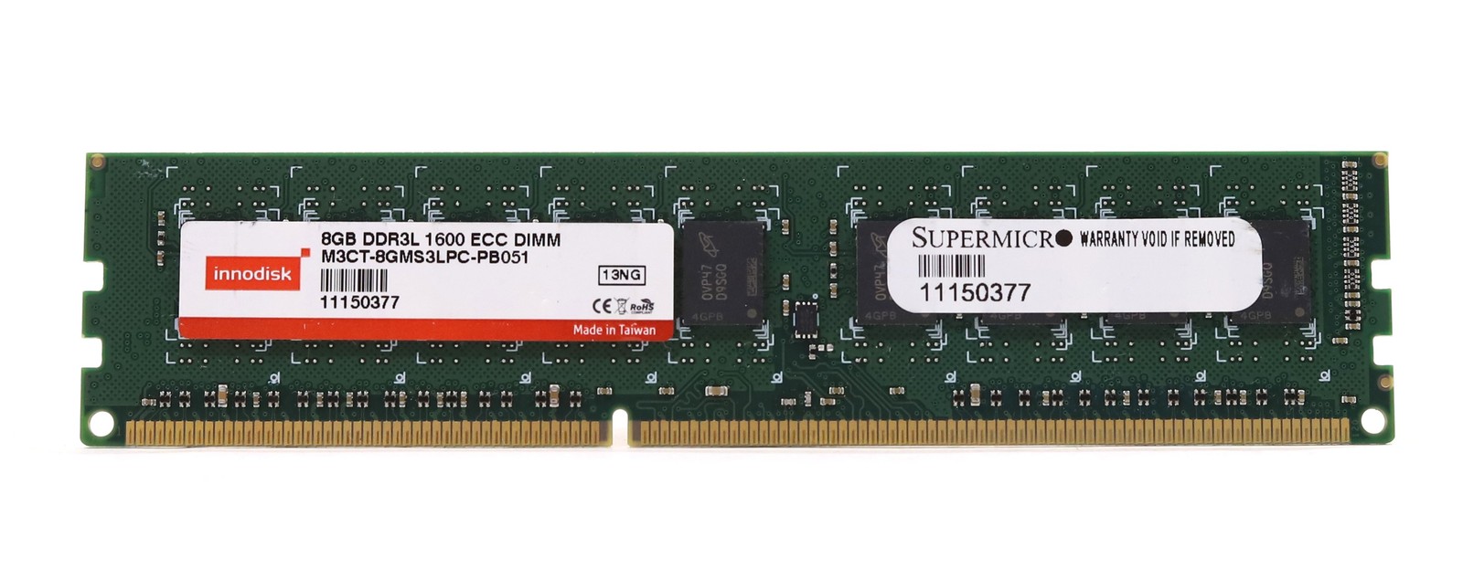 Innodisk 8GB PC3L-12800E DDR3L-1600 ECC Unbuffered RAM P/N: M3CT-8GMS3LPC-PB051