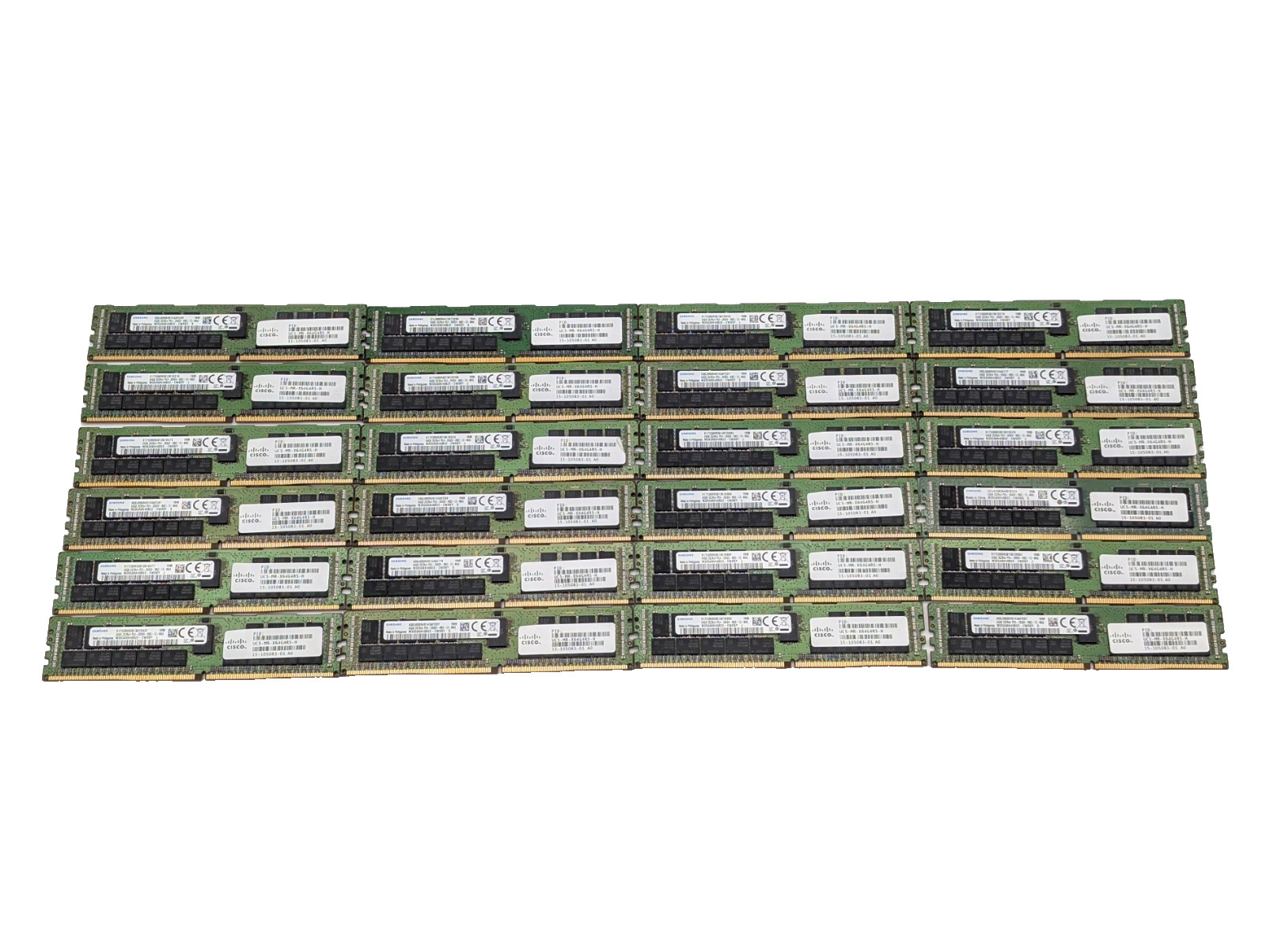 Lot of 24 Samsung 64GB 2S2Rx4 PC4-2666V RDIMM Server Memory M393A8K40B22 -Tested