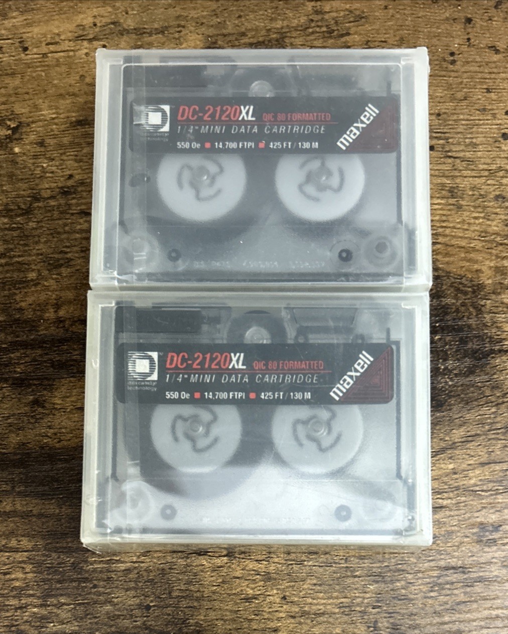(2) NEW SEALED MAXELL DC-2120XL  1/4" MINI DATA CARTRIDGE QIC 80 FORMATED