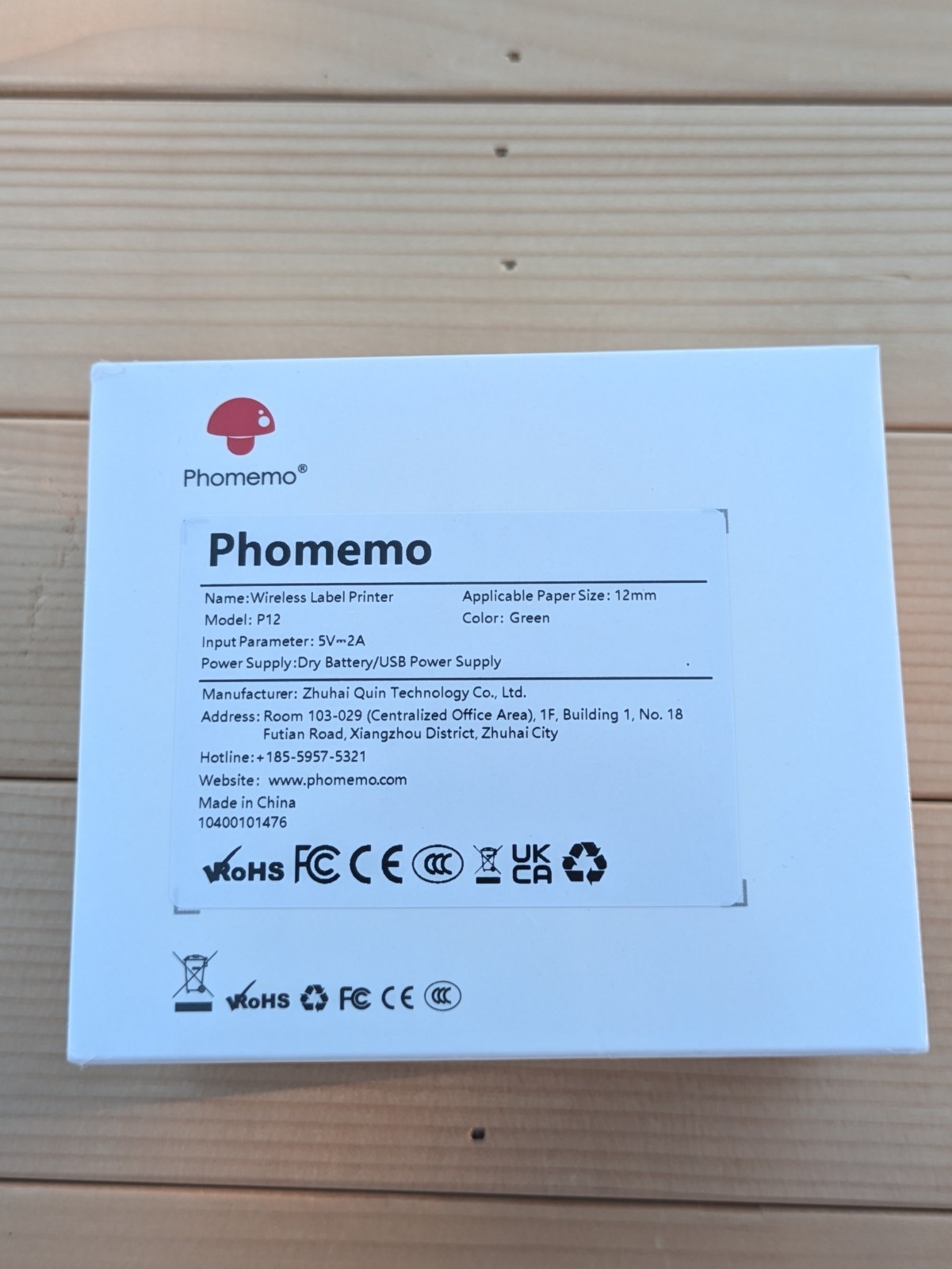 Phomemo P12 Label Maker Bluetooth Thermal Printer 12mm Wireless NEW