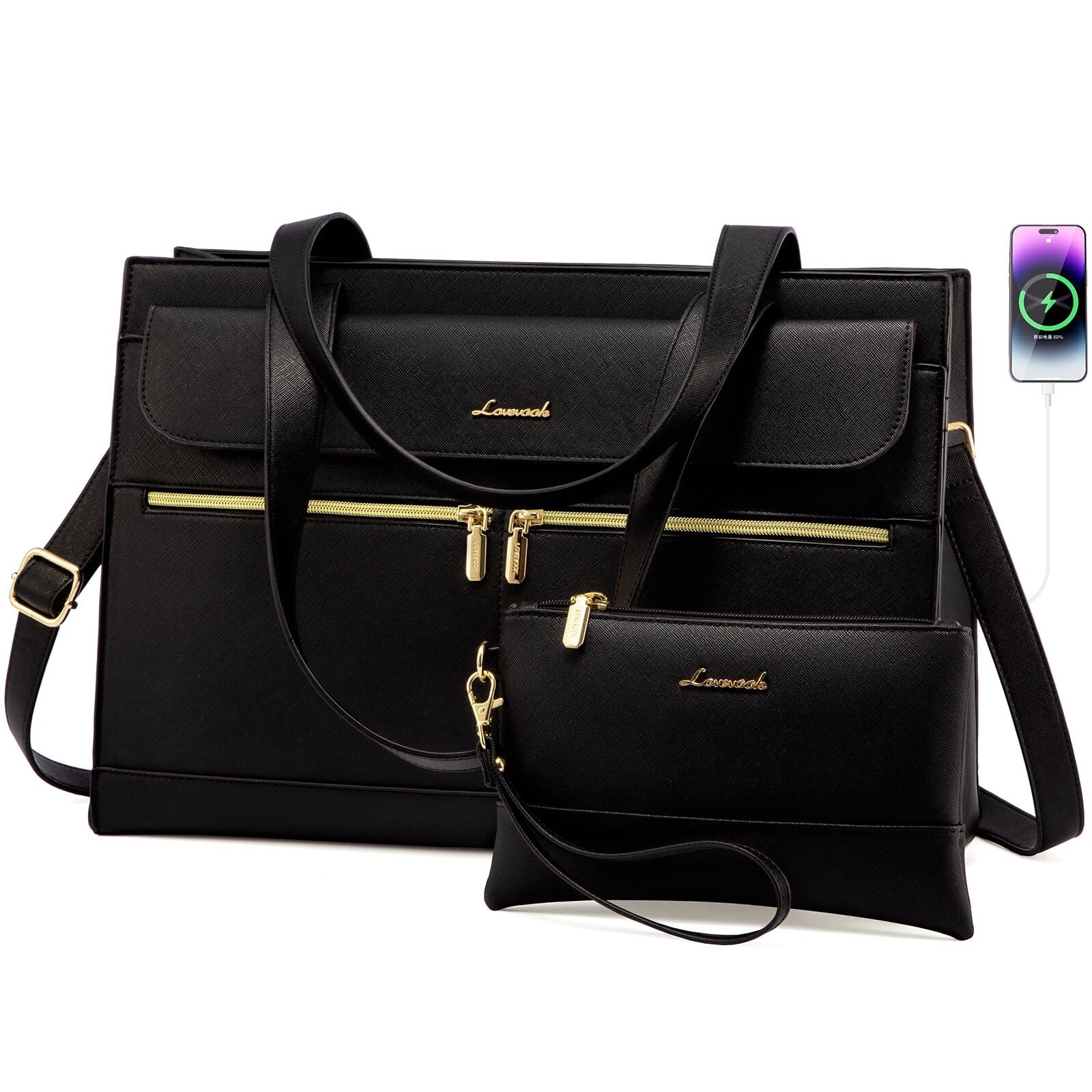 LOVEVOOK Laptop Bag for Women 15.6 Inch Laptop Tote Work Bag Professional Lea...