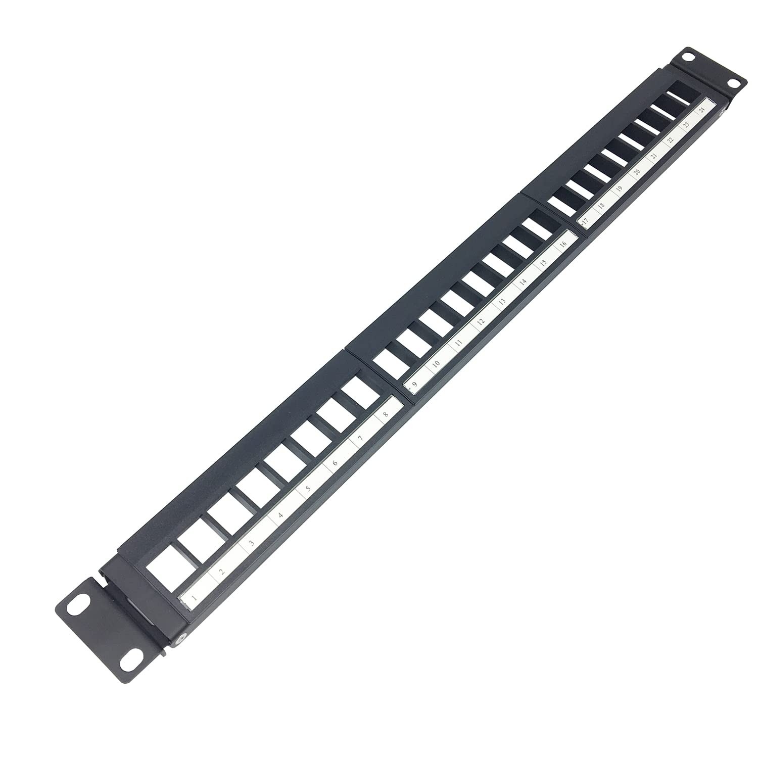 1U Hinged 24 Port Blank Keystone Patch Panel for 19" Rackmount