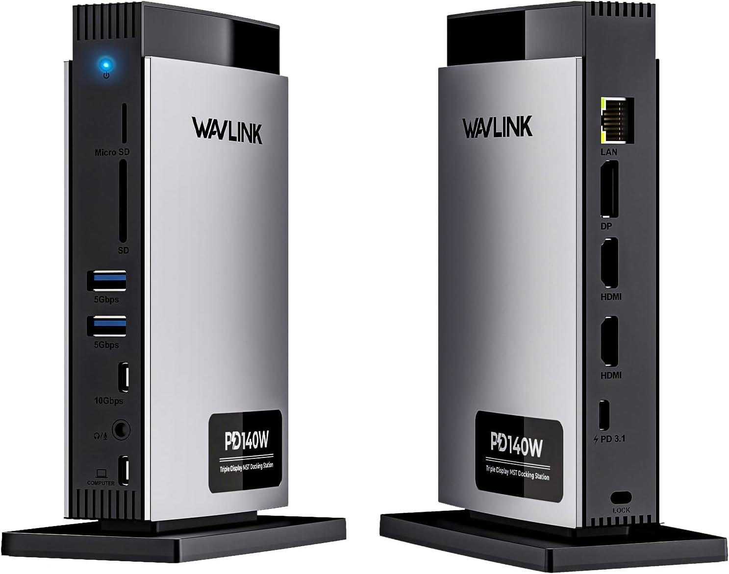 New - WAVLINK Laptop Docking Station 3 Monitors, 11-in-1 USB C Docking Station 