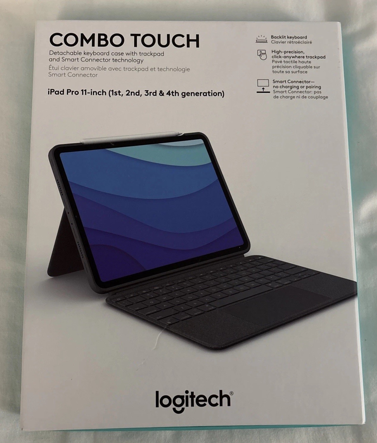 Logitech Combo Touch Keyboard Case iPad Pro 11" 1st 2nd 3rd 4th Gen Open Box