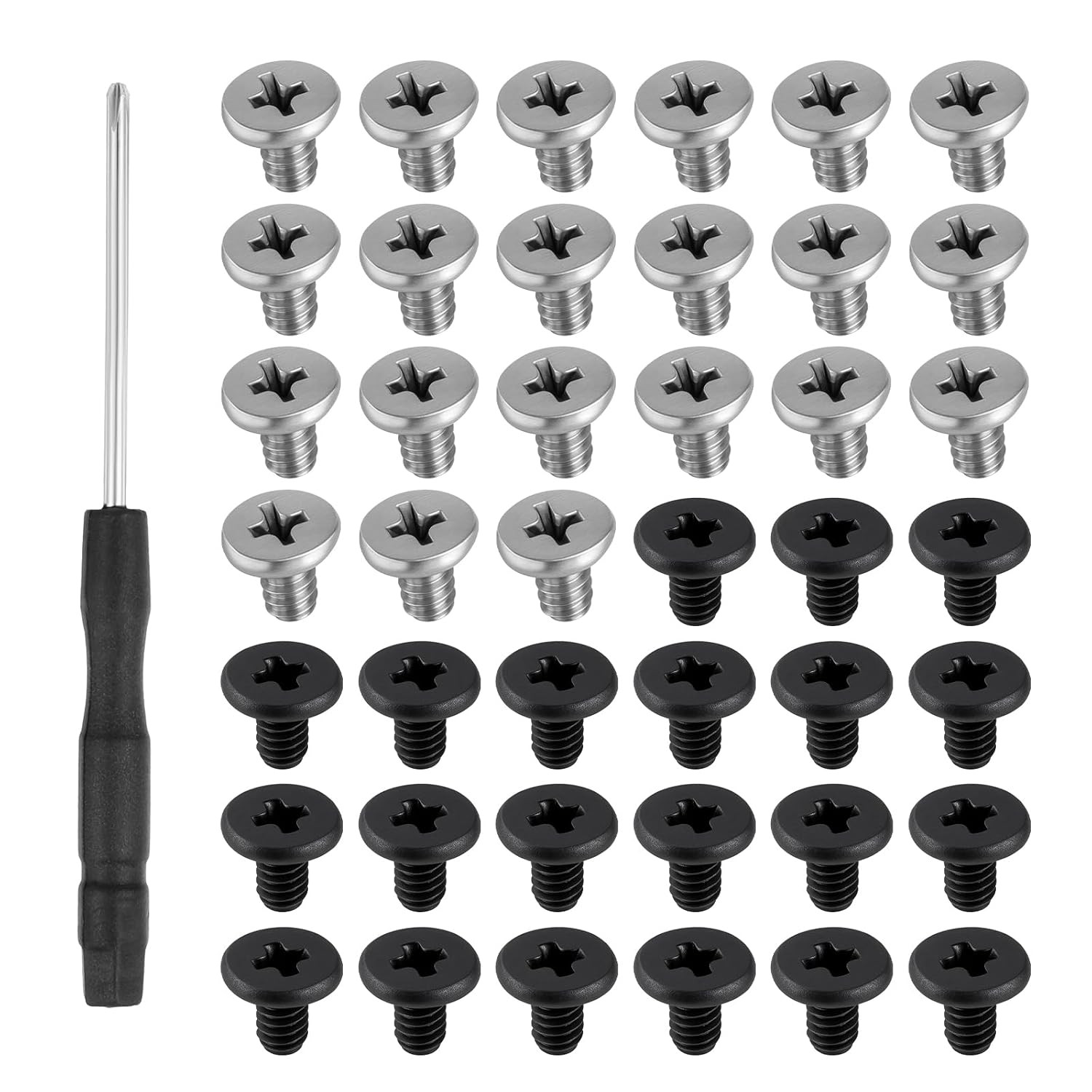 50 PCS M2 SSD Mounting Screws Kit Laptop NVMe M2 2280 Screw Set with Tool Black