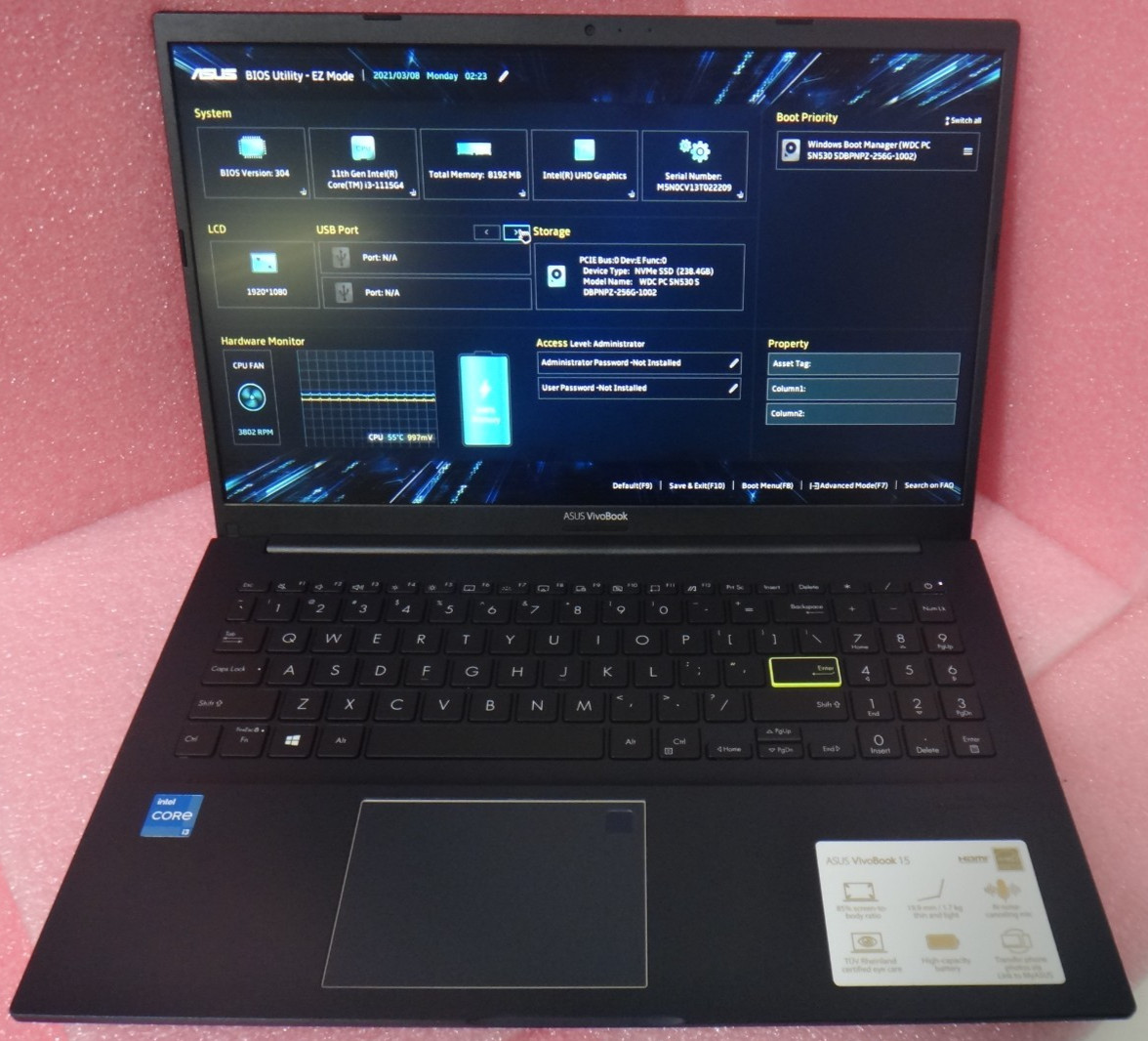 Genuine ASUS VivoBook 15 F513E 15.6" FHD Intel Core i3-1115G4 8GB Ram 256GB SSD