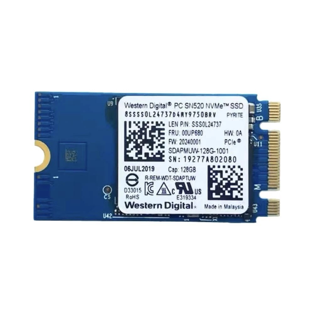 Western Digital SN520 NVMe 128GB 256GB 512GB M.2 2242 PCIe3x2 For Lenovo Laptop
