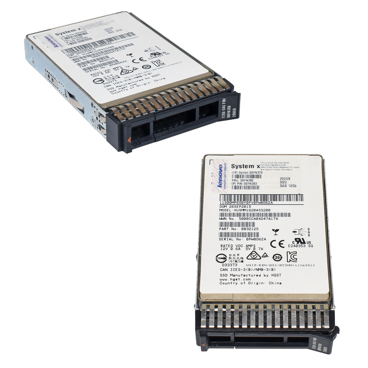 Lenovo HGST 200GB SAS III 12GB/s 2.5" HUSMM1620ASS200 00FN380