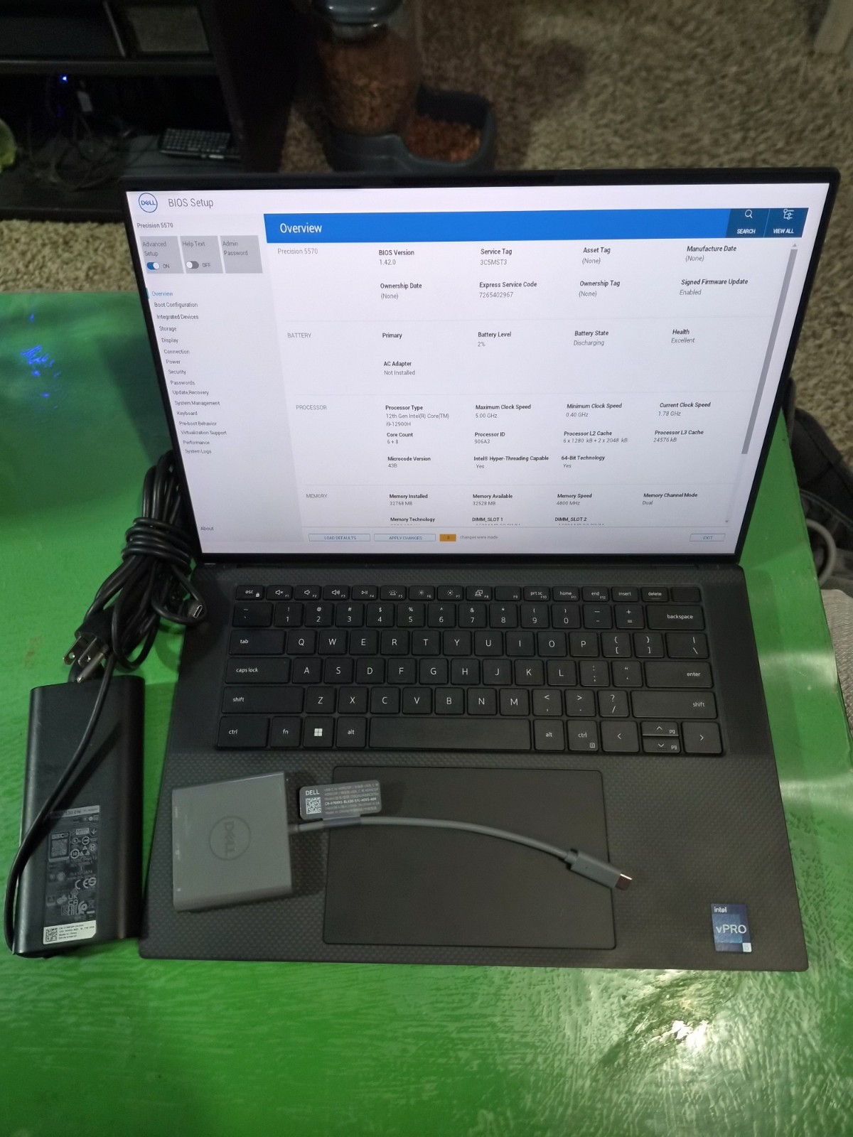 Dell Precision 5570, i9, 500GB SSD, 32 GB RAM, 15.6" Screen