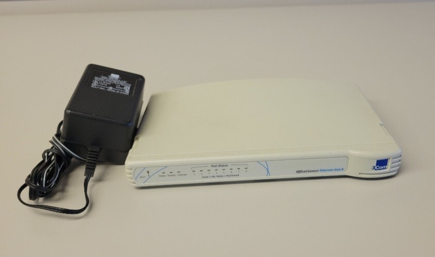 3Com 3C16700A Office Connect Ethernet Hub 8 with power adapter