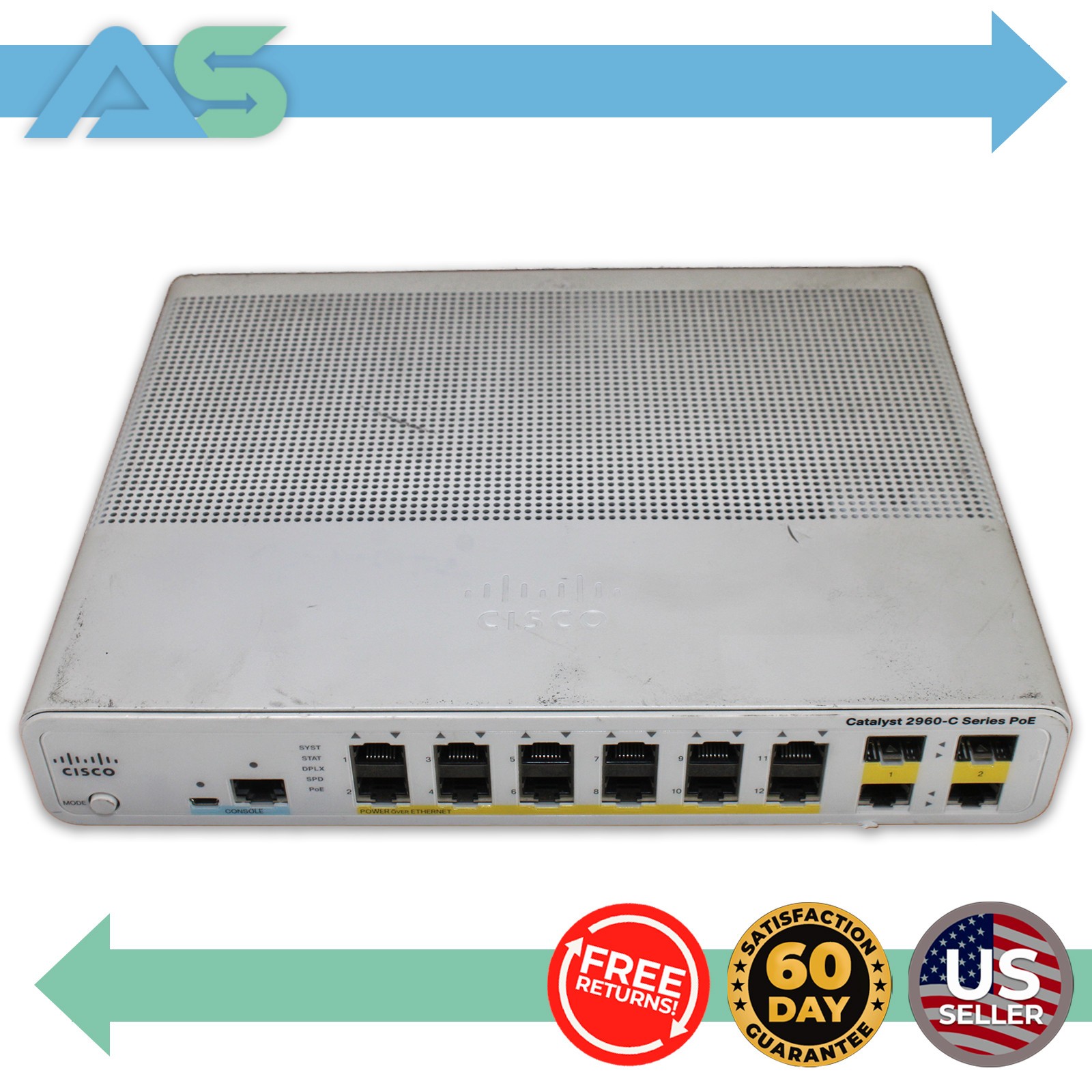 Cisco Catalyst 2960-C 12-Port Gigabit Ethernet RJ-45 Switch | WS-C2960C-12PC-L
