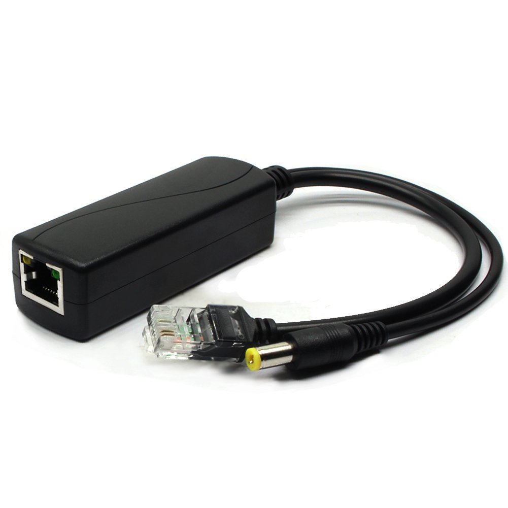 Active 48V to 12V PoE Splitter Adapter, IEEE 802.3af Compliant 10/100Mbps, DC...