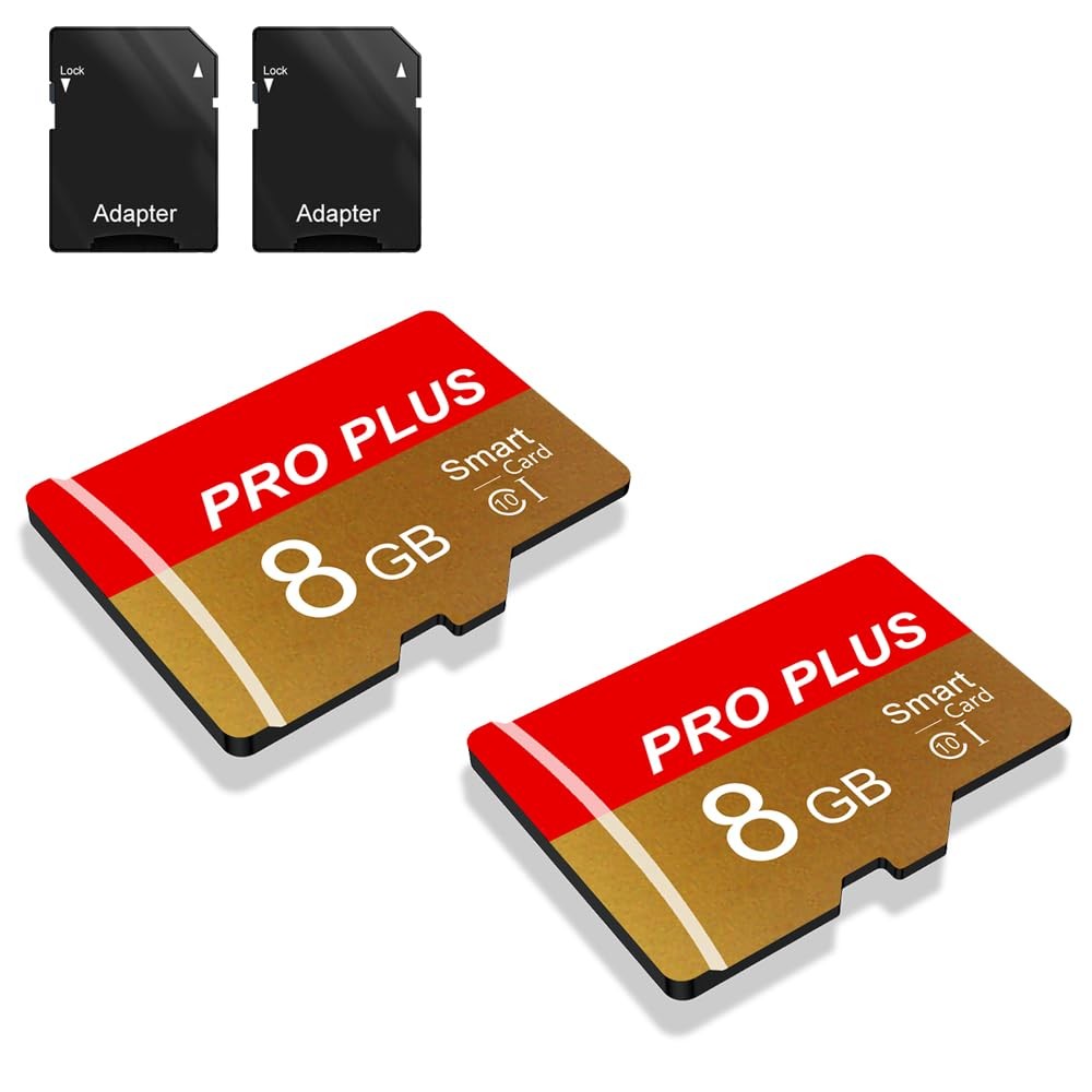 2 Pack TF Card 8GB with Adapter, High Speed Memory Card, UHS-I C10 A1 Memory ...