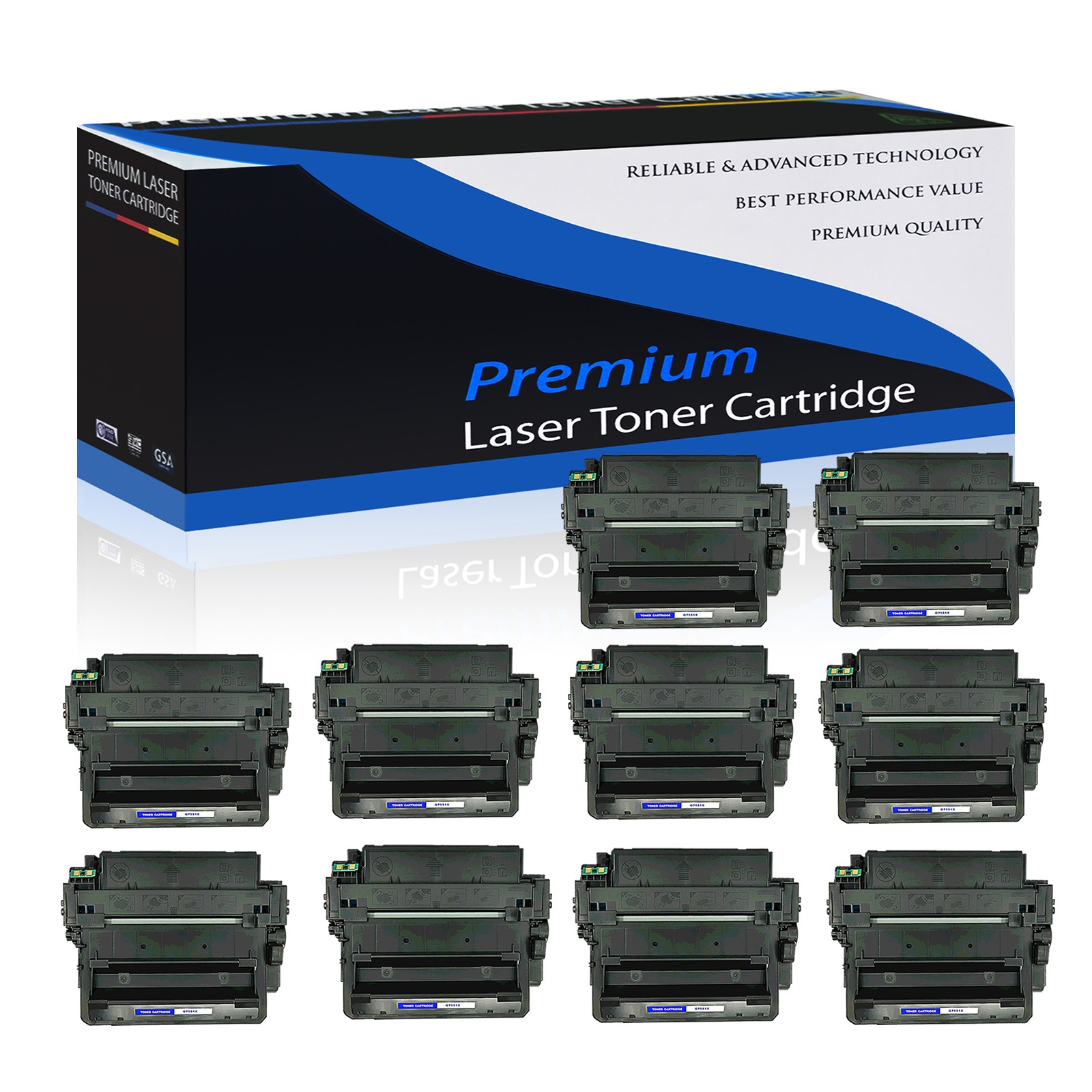 10PK High Yield Black Q7551X Toner for HP LaserJet 51X M3035 M3035xs MFP